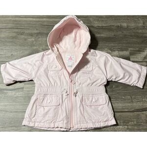 Baby Gap Infant Girl's Quilt Lined Soft Pink Hooded Jacket Size 6-12 Months